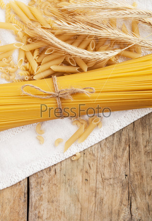 close up on assortment of uncooked pasta