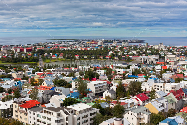 Capital of Iceland, Reykjavik, view from the Hallgrimskirkja Church