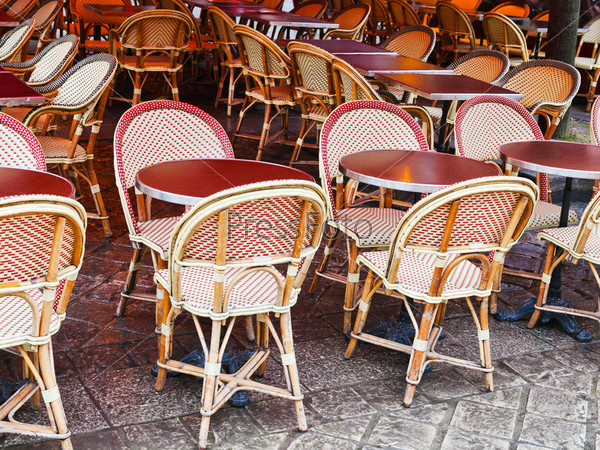 Cane-chairs in paris cafe