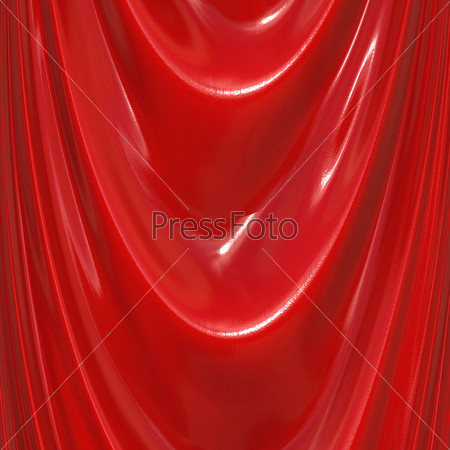 Close up of the red retro elegant theater curtain background.