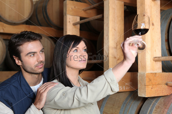 Виноделы дегустируют вино