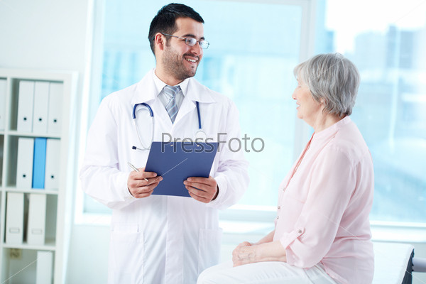 Interacting with patient