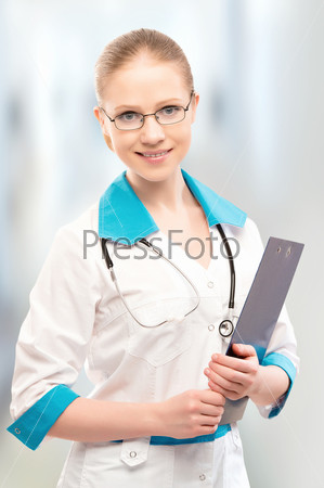 Friendly woman doctor smiling with