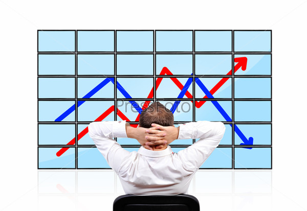 man looking on chart