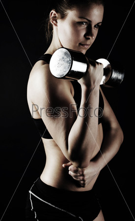 Strong athletic muscular woman