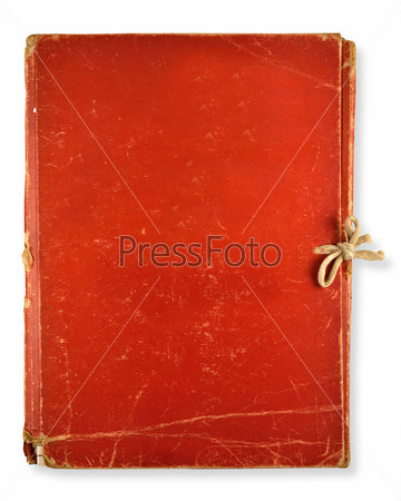 old red folder isolated on white background