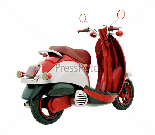 Modern classic scooter isolated on a white background