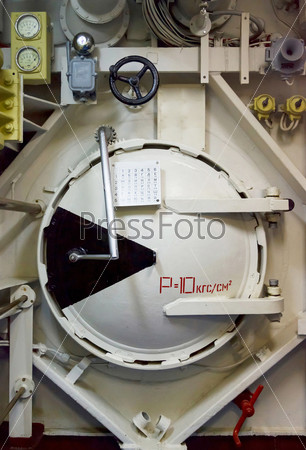 Round bulkhead door on a submarine photo