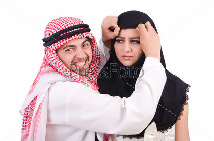 Arab man with his wife