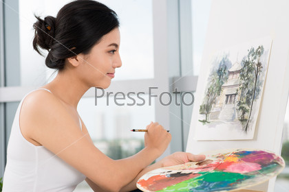 Image of a young artist at work