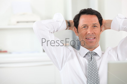 relaxed businessman close-up