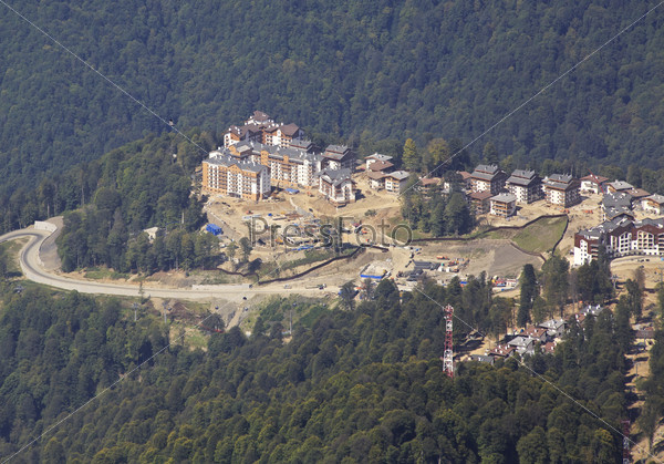 Olympic village in the mountains of Krasnaya Polyana (the final stage of construction).