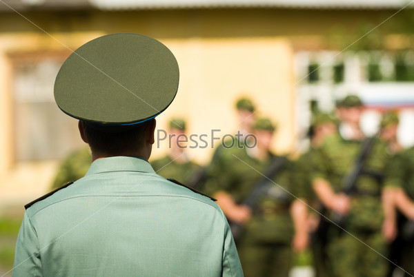 Commander addressing his soldiers - Russian Army