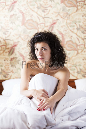 Woman under soft cover guess about coming day