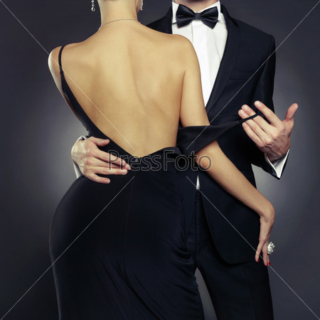Conceptual photo of sexy elegant couple in the tender passion