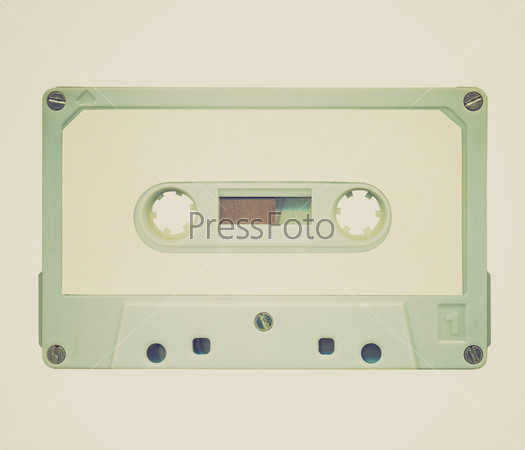 Vintage looking Magnetic audio tape cassette for music recording