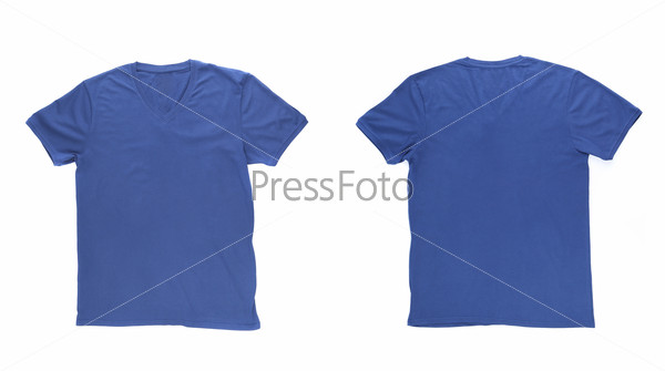 Men s blue T-shirt with clipping path