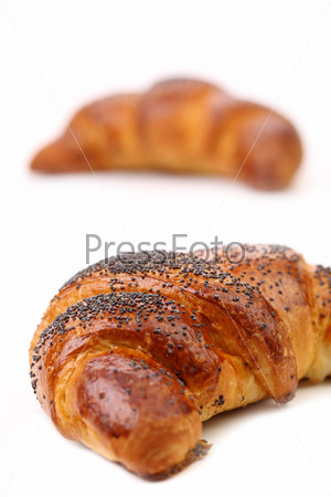 Appetizing croissants with poppy.