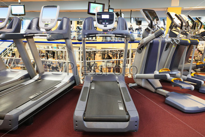 Interior Of A Fitness Hall With Fitness Equipment