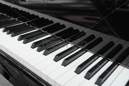 Piano keys under the white background