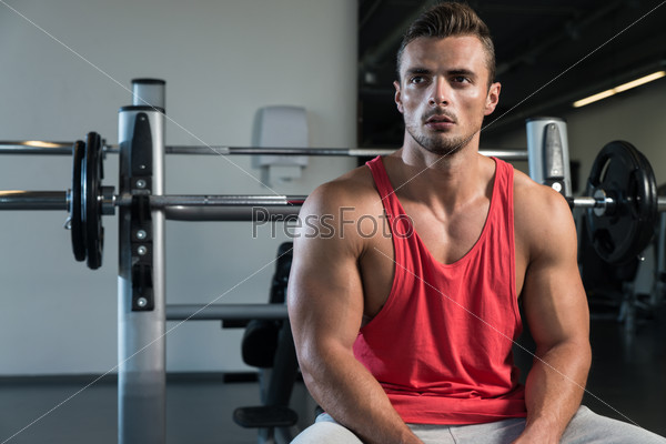 Satisfied Man At Gym, stock photo