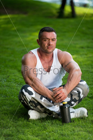 Man Resting And Relaxing Nature, stock photo