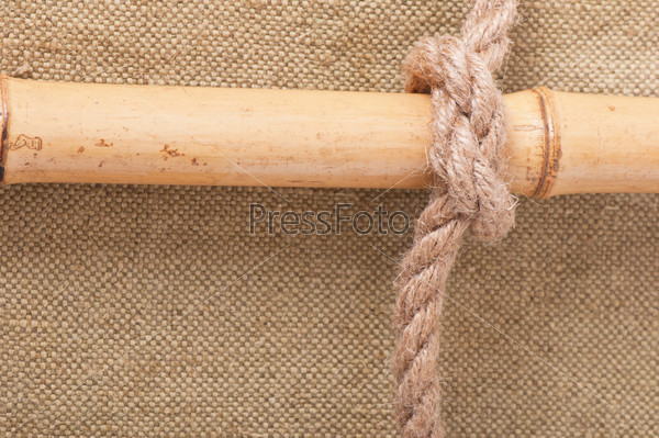 Marine knot on a background of old cloth