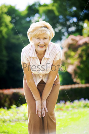 Vitality. Independent Gracious Old Woman Granny having Fun