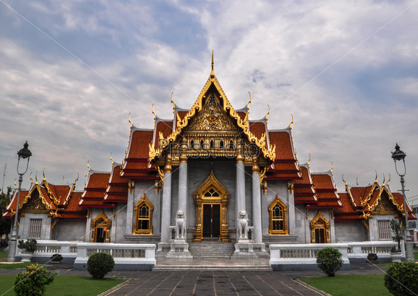 Marble Temple (Wat Benchamabophit Dusitvanaram), tourist attraction, Bangkok, Thailand This is a Buddhist temple