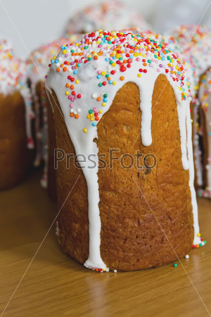 Image of appetizing Easter colorful sugar pie