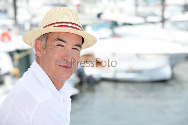 Portrait of a man with hat, stock photo