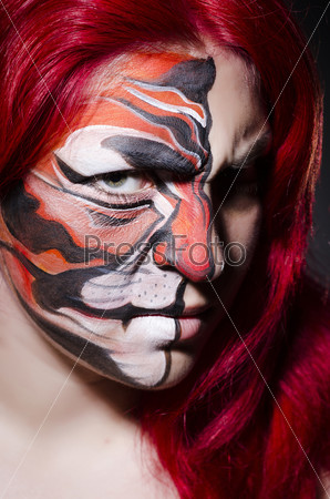 Woman with face painting