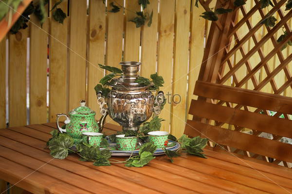 National Russian tradition to drink tea from a samovar.