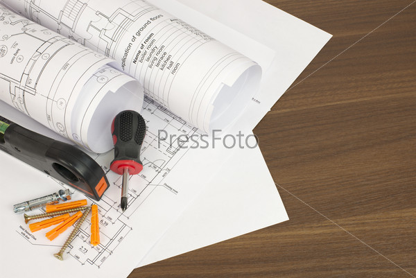 Construction drawings. Desk builder
