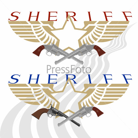 Значок шерифа и пистолеты