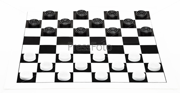 8x8 checkers board isolated on white background