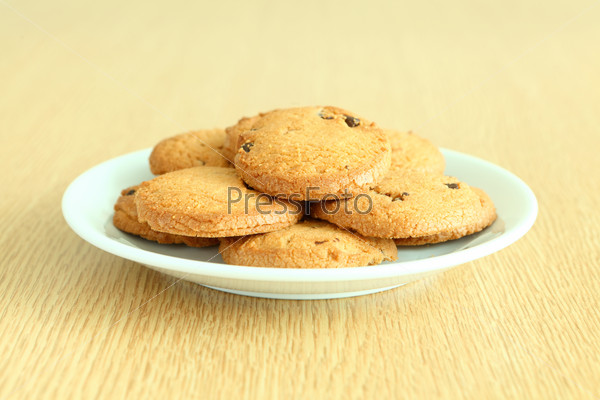 Chocolate cookie on plate