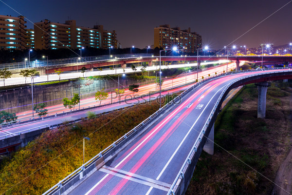 Highway in Seoul at night