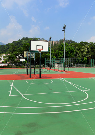 Outdoor public basketball court