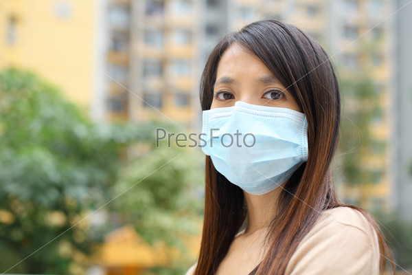 Asian woman wear face mask