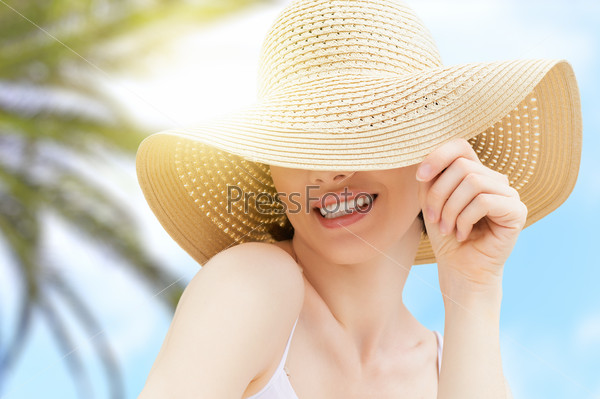 The girl is happy summer sun, stock photo
