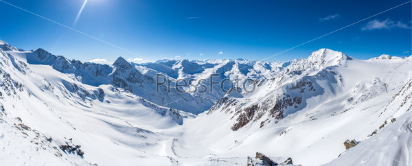 Snow mountain panorama, Stubaier Gletscher, Tyrol, Austria