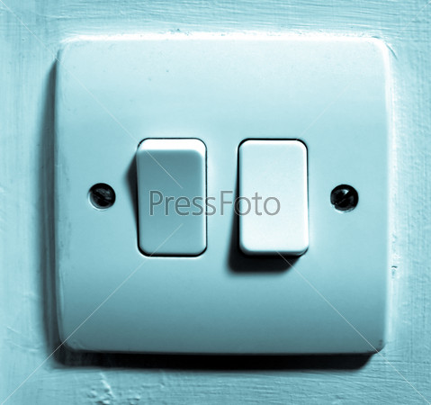 Light switch picture - cool cyanotype