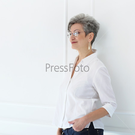 Lifestyle. Cute, elderly woman with happy face