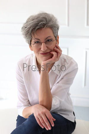 Elderly woman with happy face