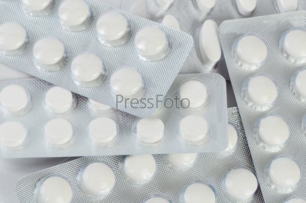 Tablets in packing. A medical background