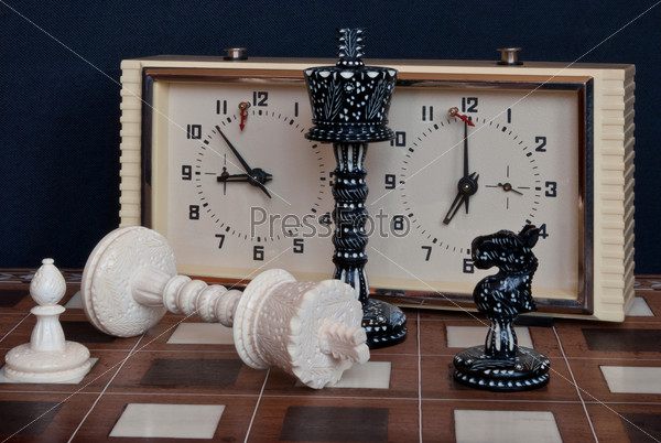 Composition with chess and chess clocks. After the game.