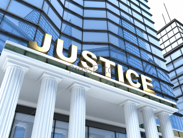 Building and sign Justice (done in 3d)