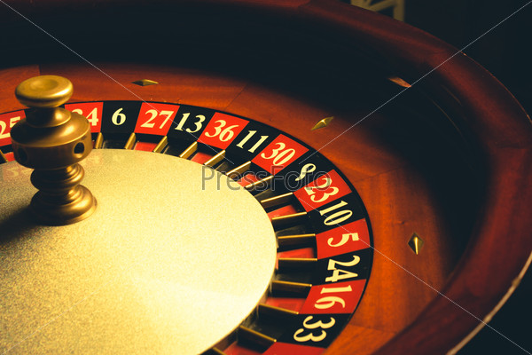 Old Roulette wheel. casino series. studio shot