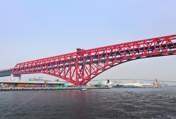 Red bridge in Osaka